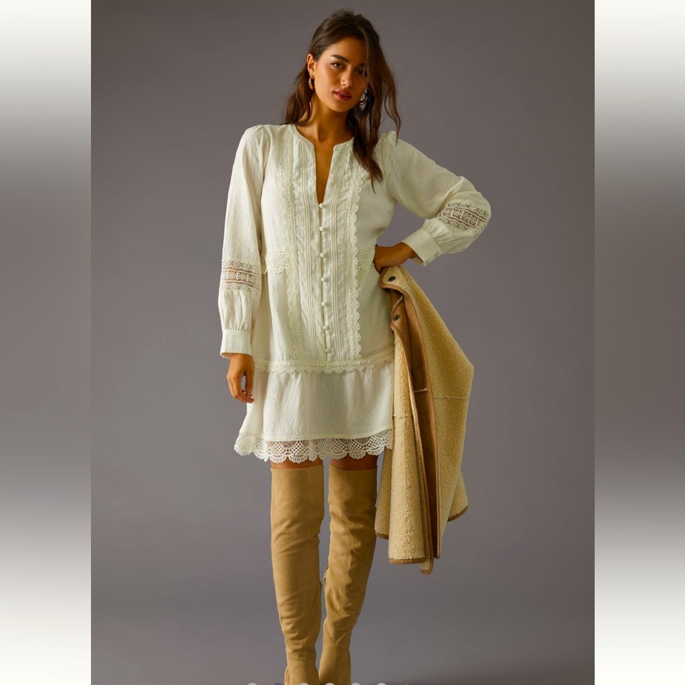 ANTHROPOLOGIE BUTTON FRONT MINI DRESS